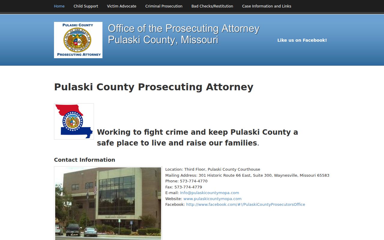 Pulaski County criminal case prosecutor office information